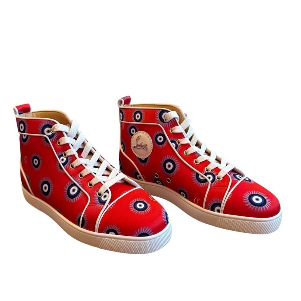 Christian Louboutin Red Evil Eye Sneakers Vieira Orlato High Top EU 40 US 10